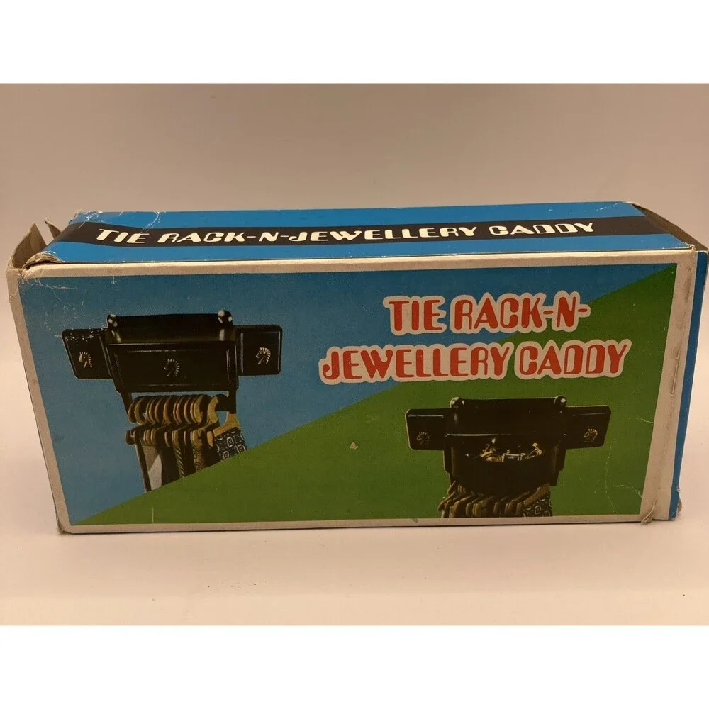 VINTAGE TIE RACK- N - JEWELLERY CADDY 1973 Emson Inc Gold Trojan Style Horse NOS